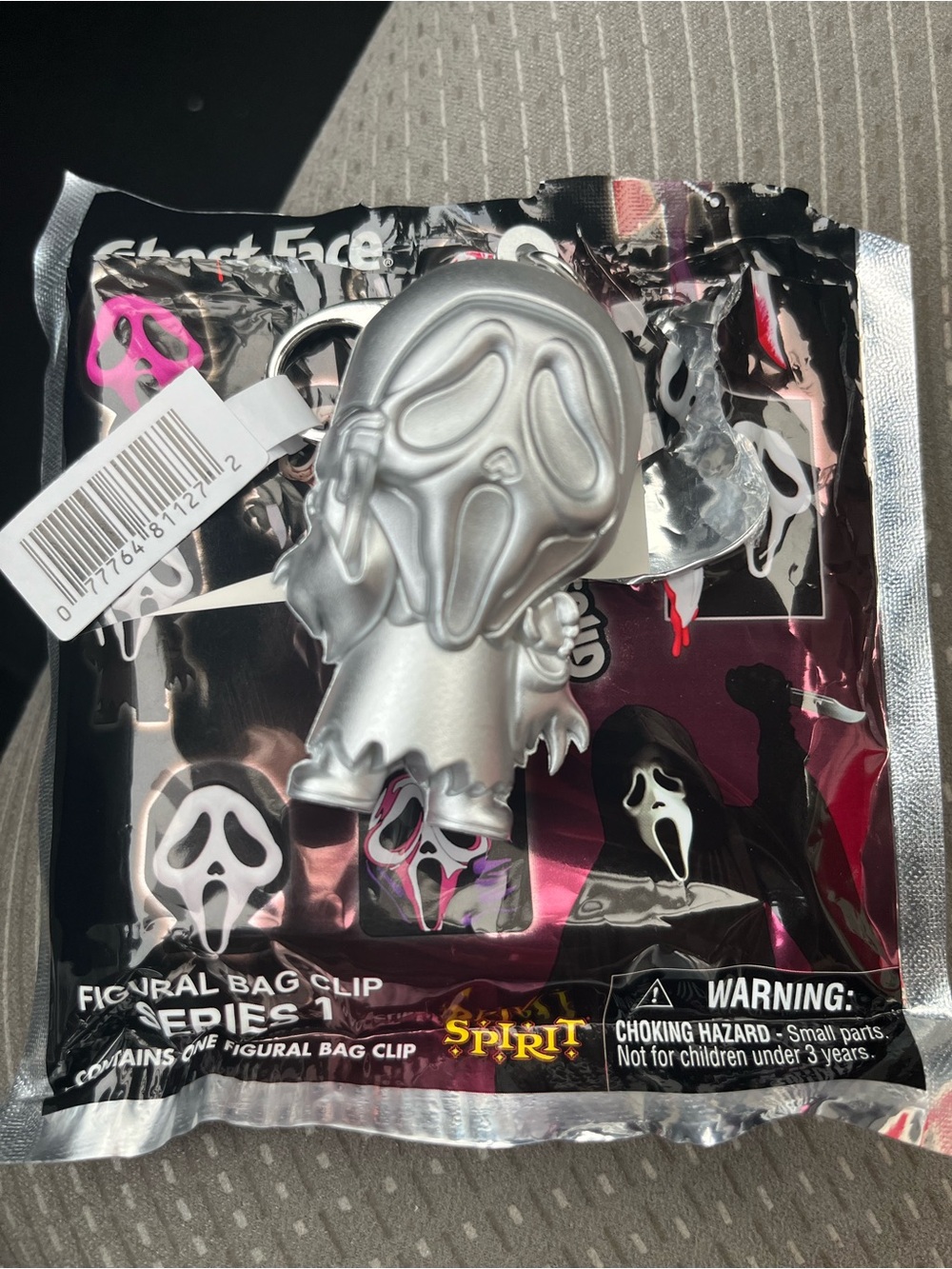 Spirit Silver Ghost Face Figural Bag Clip